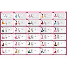 Party Supplies School Notebook Label Sheet | Princess Theme